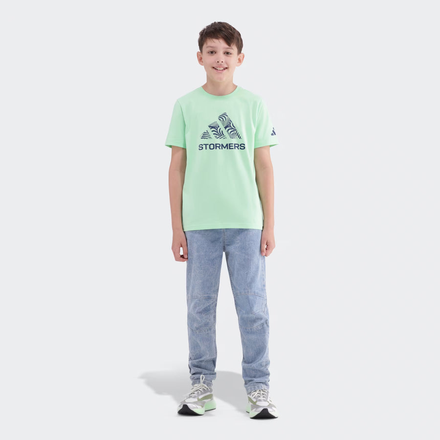 Adidas Stormers Graphic Tee Lime Burst Kids